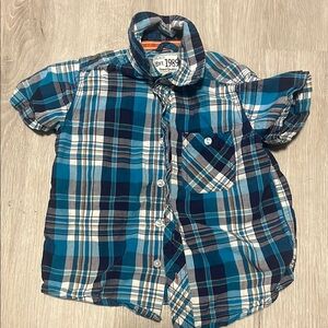 4/$30 Place Plaid Blue Kids Shirt 2T